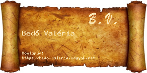 Bedő Valéria névjegykártya